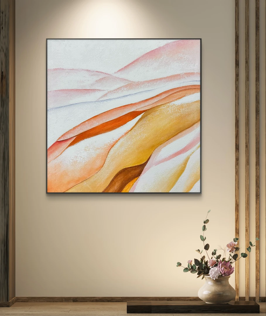 《幸福》油画布纯手绘餐厅卧室挂画