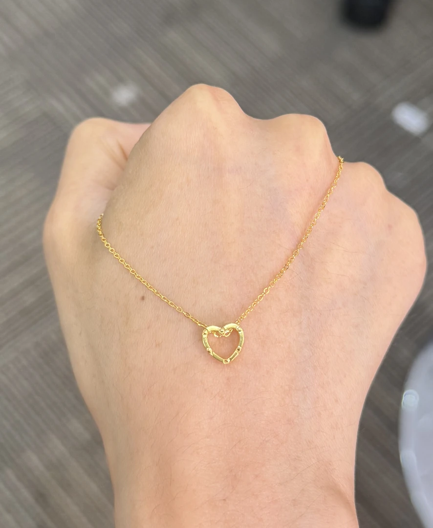 足金999  卡家爱心套链