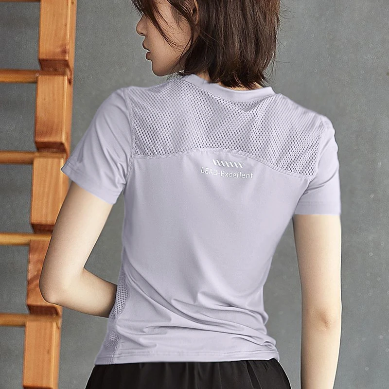 速干运动短袖上衣女修身专业瑜伽显瘦高弹T恤透气跑步健身服夏季