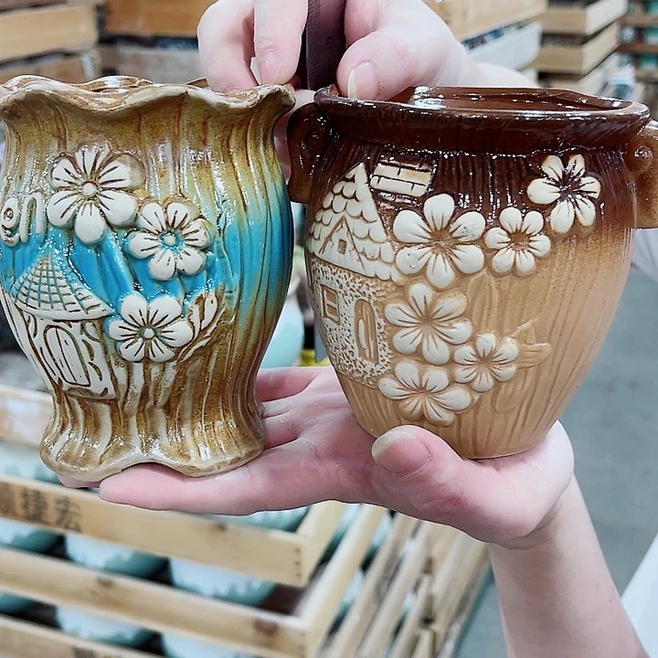 有孔，凑10元包邮陶瓷花盆发货！