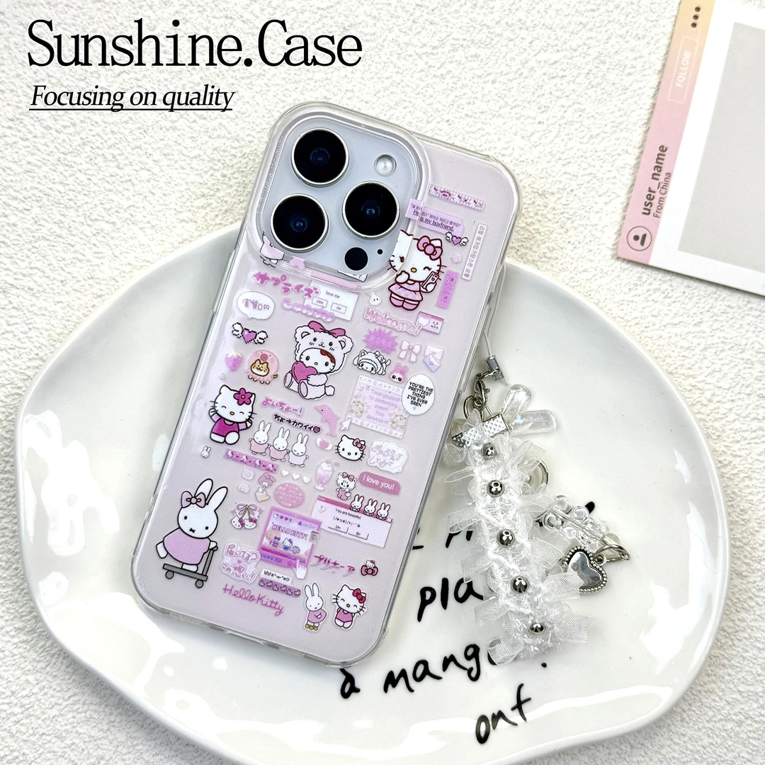 粉色KTIMD手机壳适用苹果华为vivo小米oppo女款iphone16/15