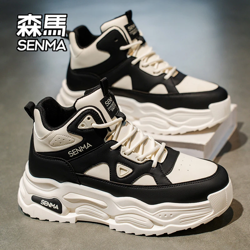 SENMA/森马老爹鞋男款2025冬季新款厚底高帮潮流时尚百搭运动潮鞋