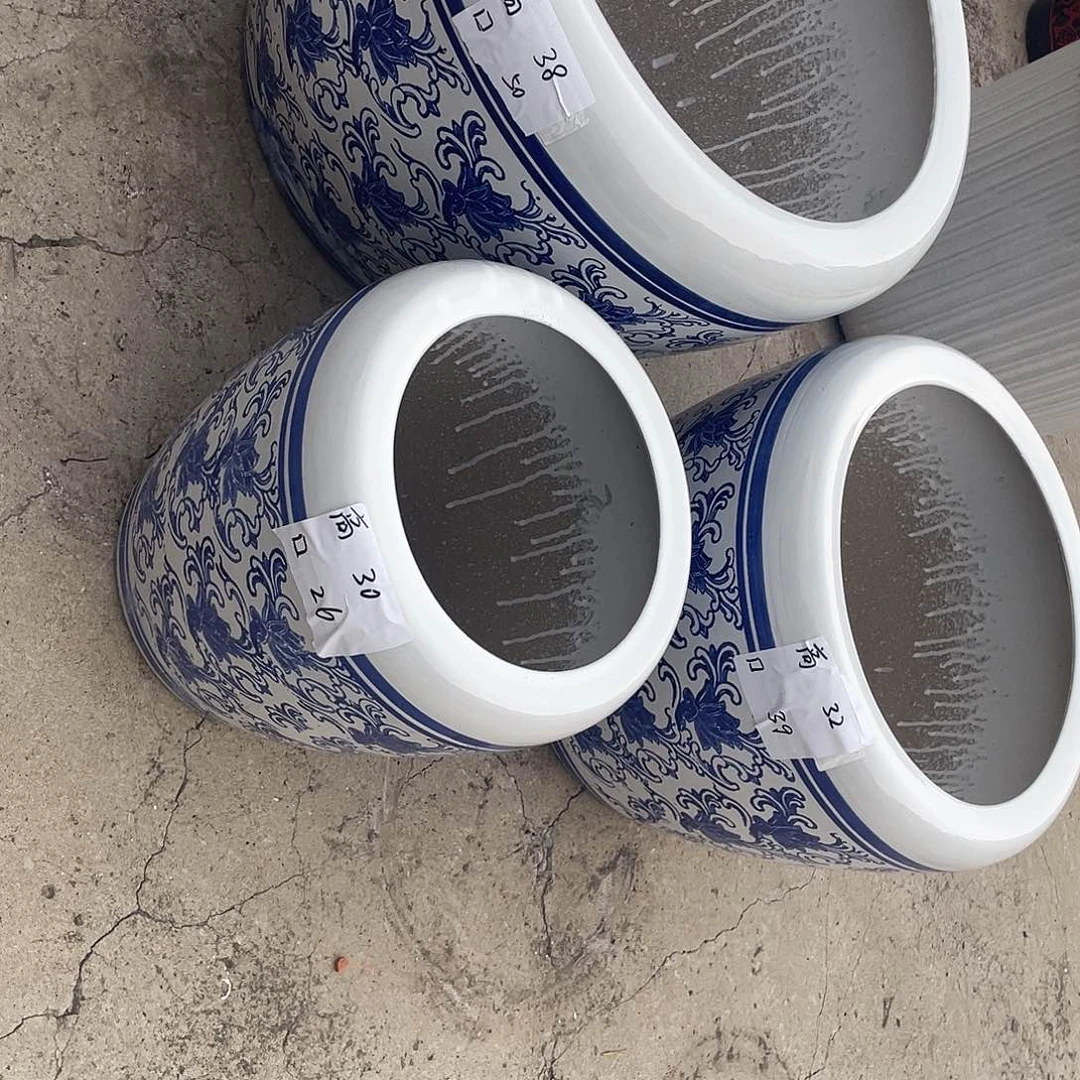 青花瓷套三搭配托盘微瑕