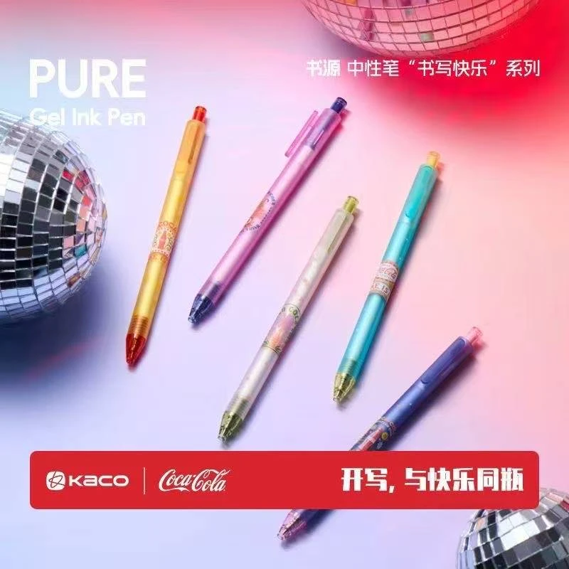 KACO可口可乐联名中性笔多彩假日巡游0.5黑色中性笔(5支)