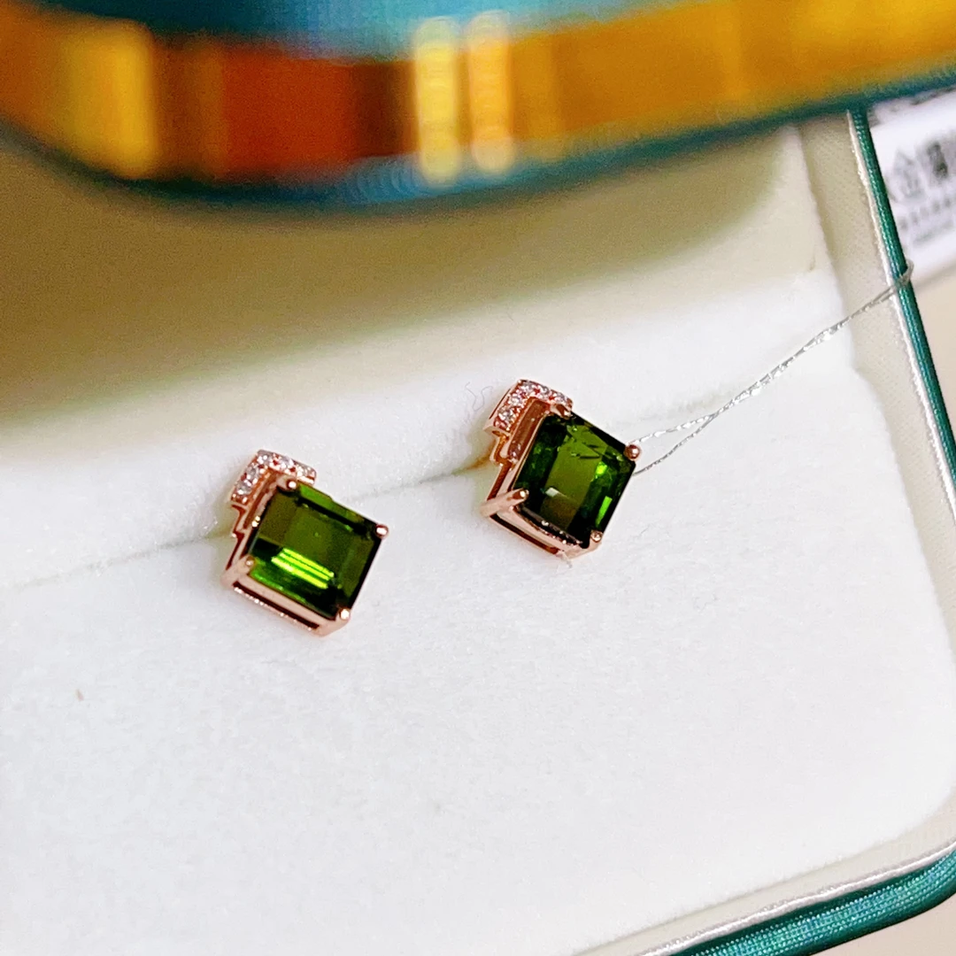 1.83ct 18k玫瑰金碧玺耳饰 1680