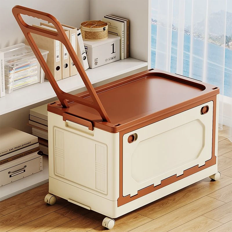 书箱收纳箱学生教室用装书本家用可移动带轮拉杆可折叠储物整理盒