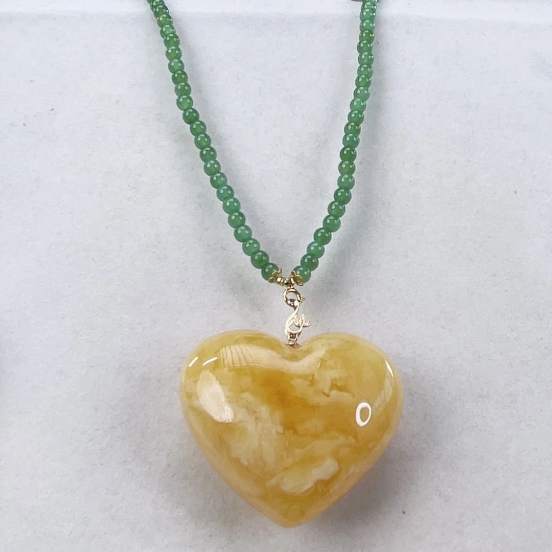 蜜蜡颈饰18K金镶嵌?****?蜜蜡