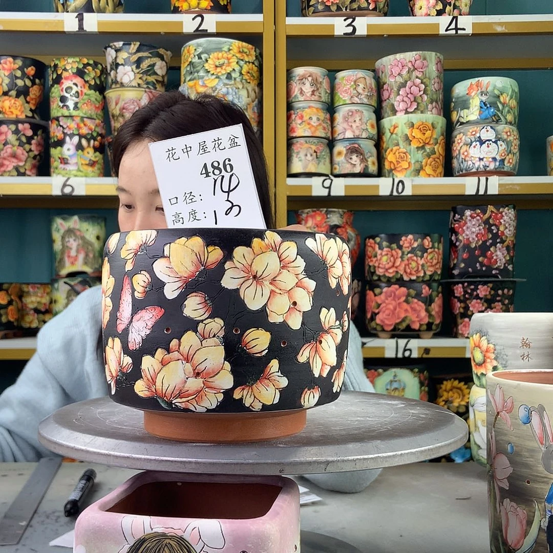 陶景德镇手工花盆486