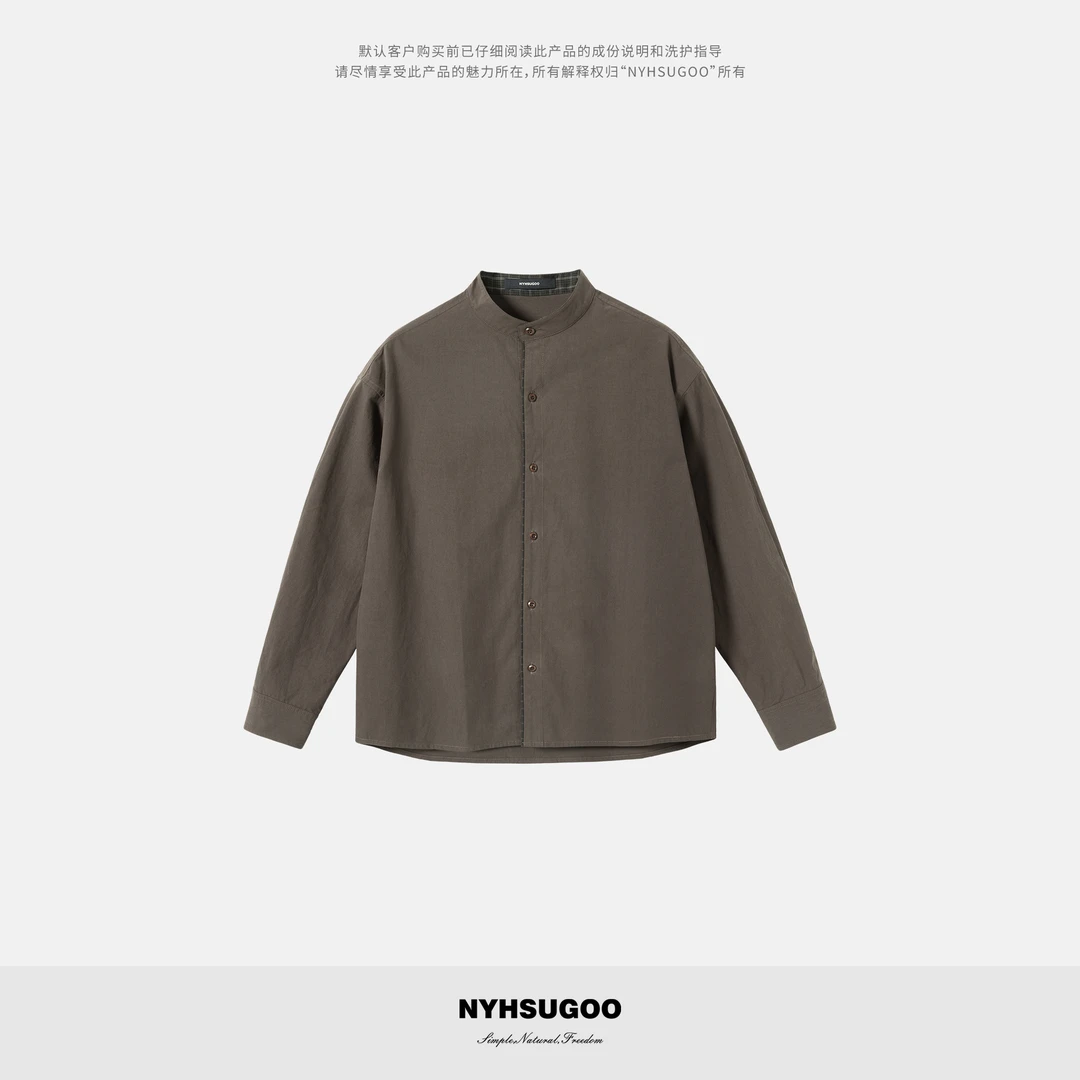 NYHSUGOO/南乙秋季100%匹马棉48支高密140克衬衫3941男士外套