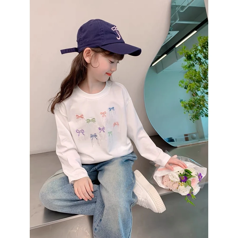 可爱彩色蝴蝶结棉质打底衫 A528 528