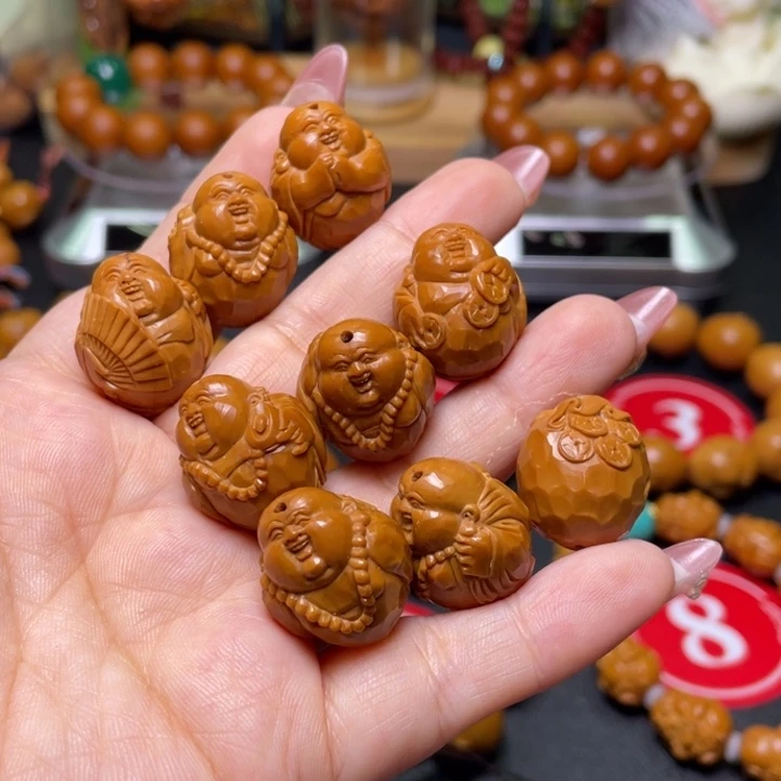 橄榄核手串/手链手工钻石面弥勒