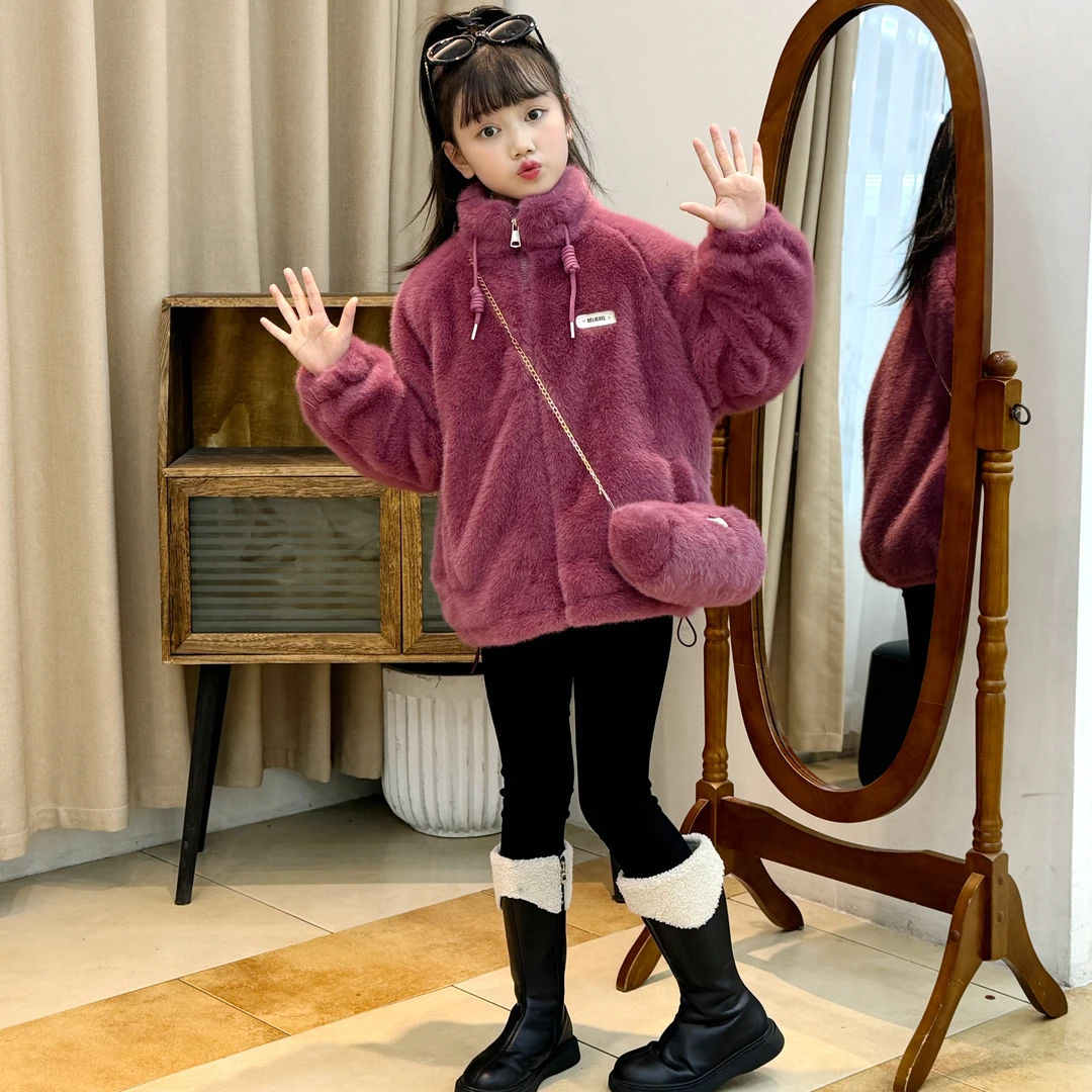 【暴风雪一件过冬】时尚宝宝外套女加厚童装纯色休闲风中大童加绒