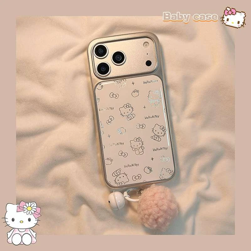 简约线条kitty猫适用苹果17promax手机壳iphone16pro新款15plus带