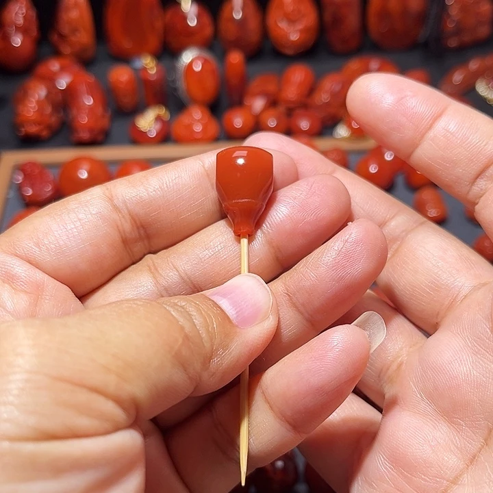 南红玛瑙未镶嵌配饰瓦西南红三通12.6mm
