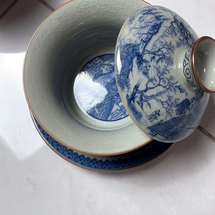 清明上河图马蹄盖碗
