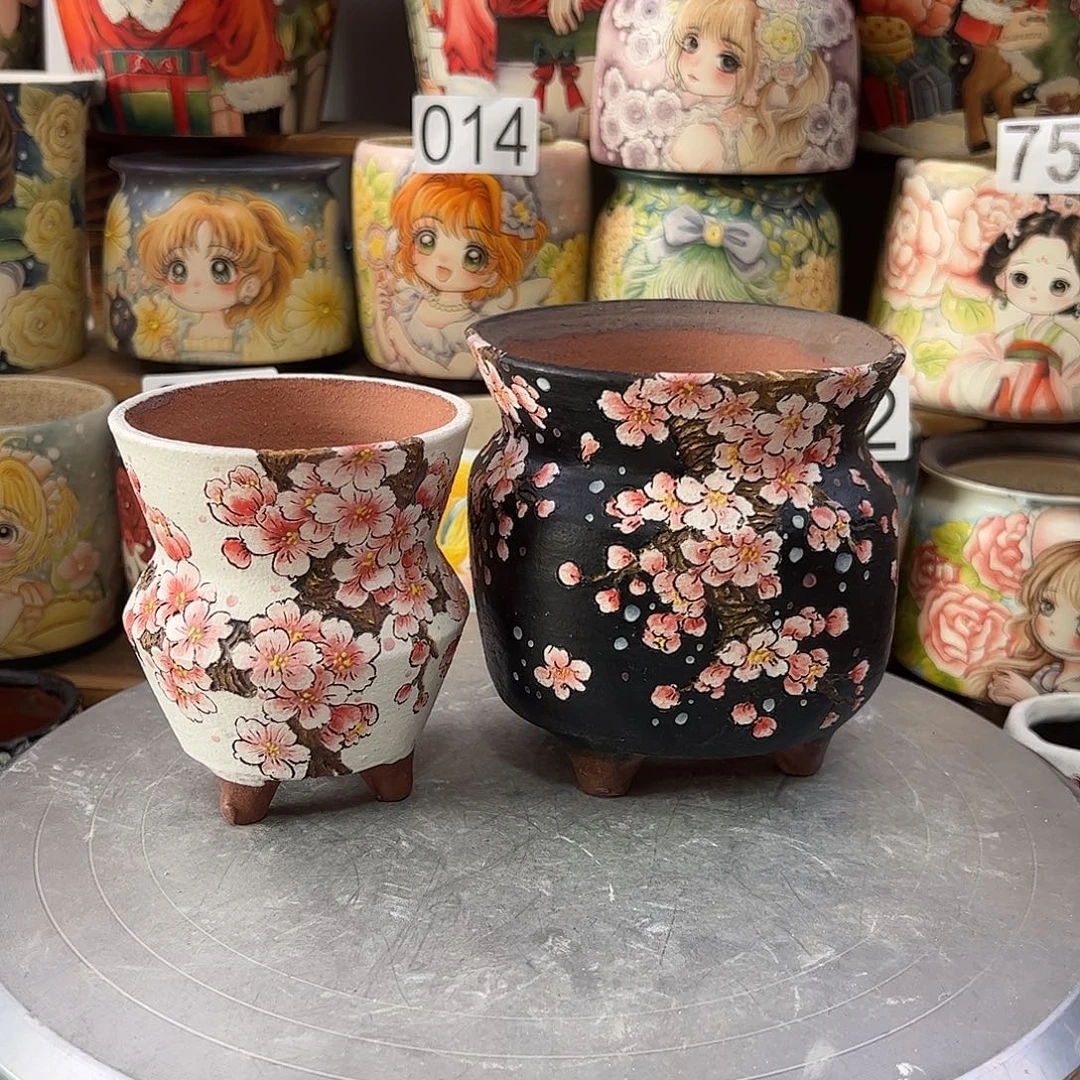 不****景德镇炫彩手绘景德镇陶瓷花盆