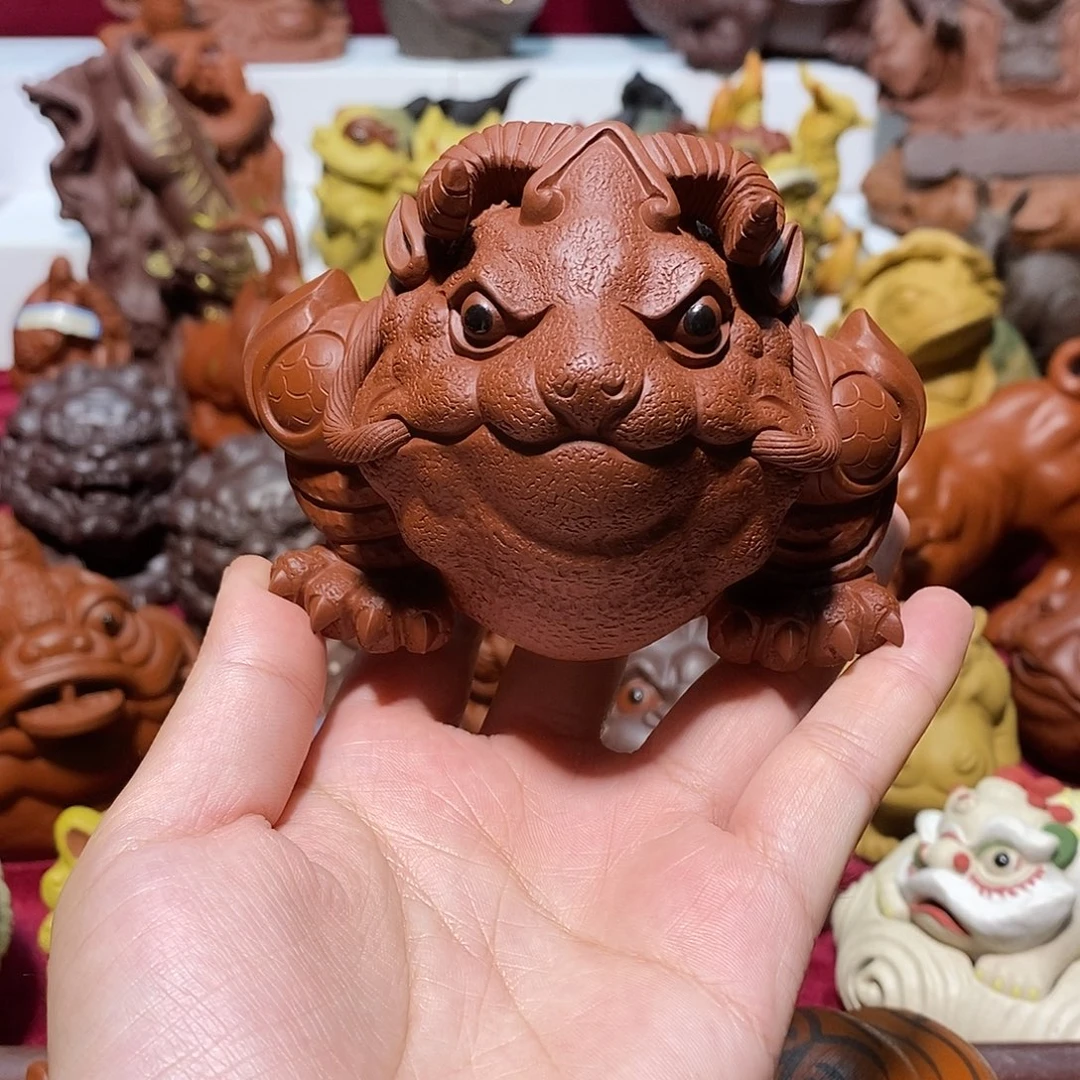 紫砂茶宠宜兴紫砂羊蟾