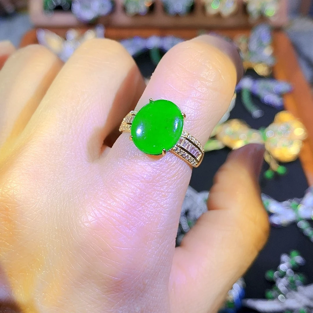 吊坠(不含链)银S925镶嵌翡翠