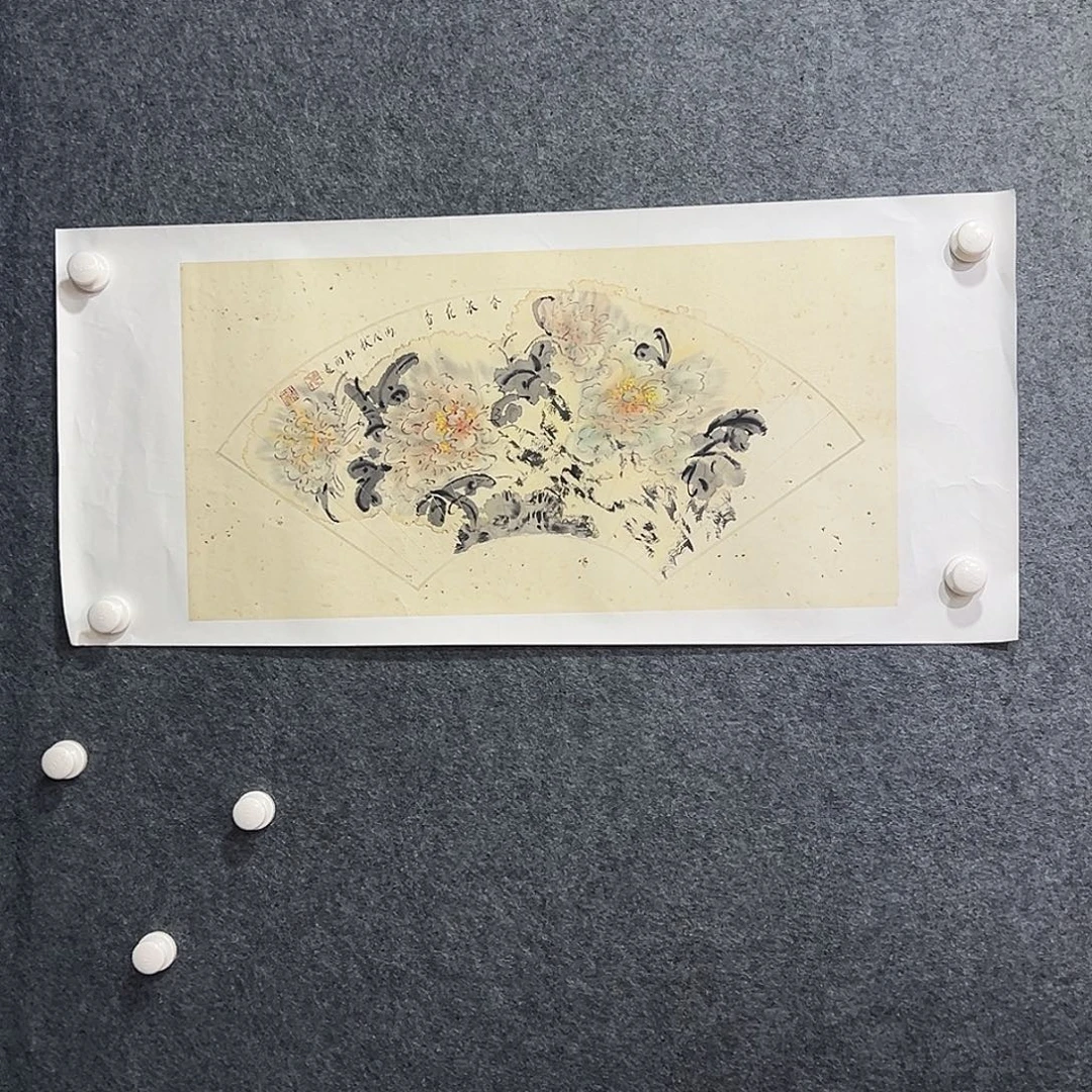 国画纯手绘画心原创