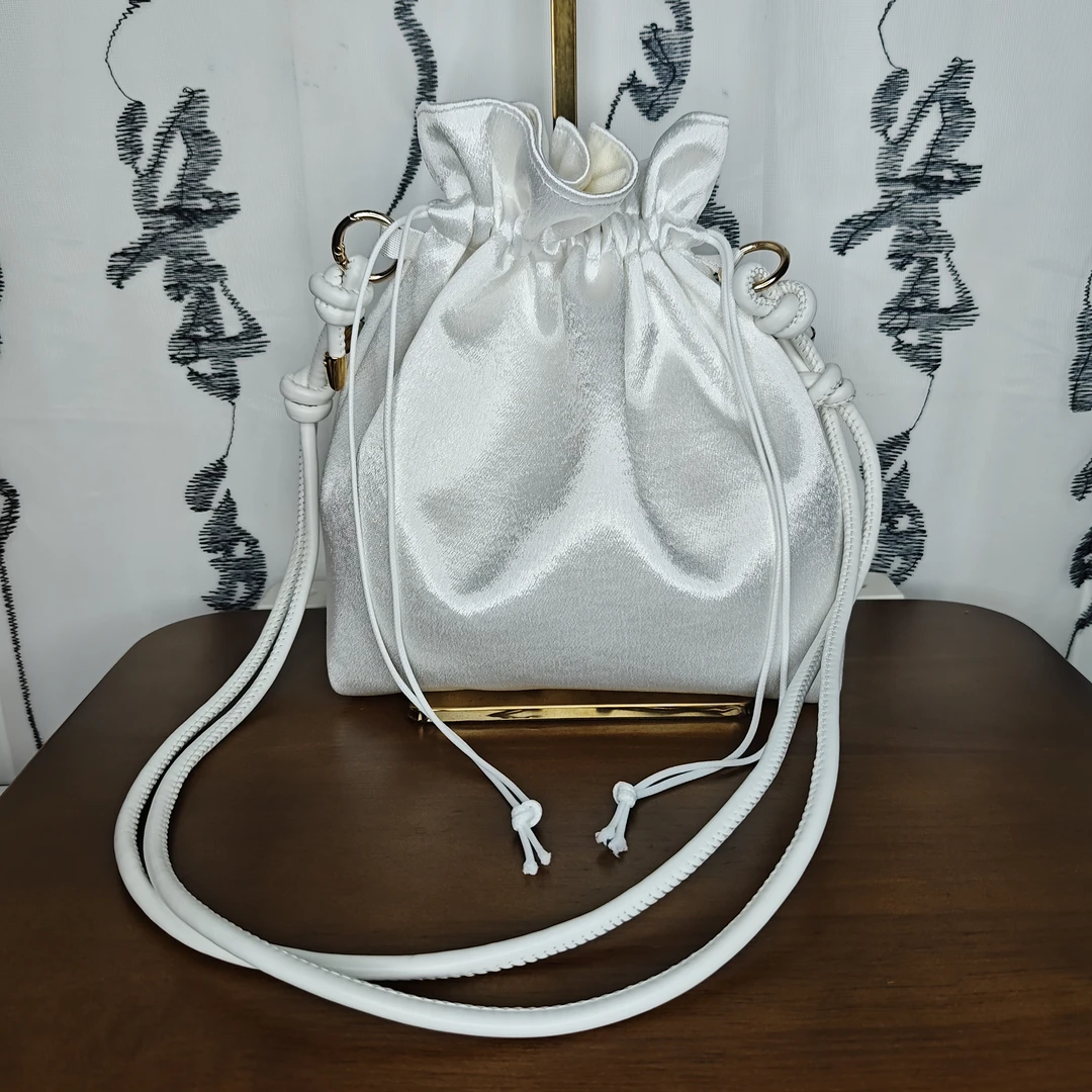 【直播现做】漂漆定制PU抽绳丝绒包单肩包慵懒风