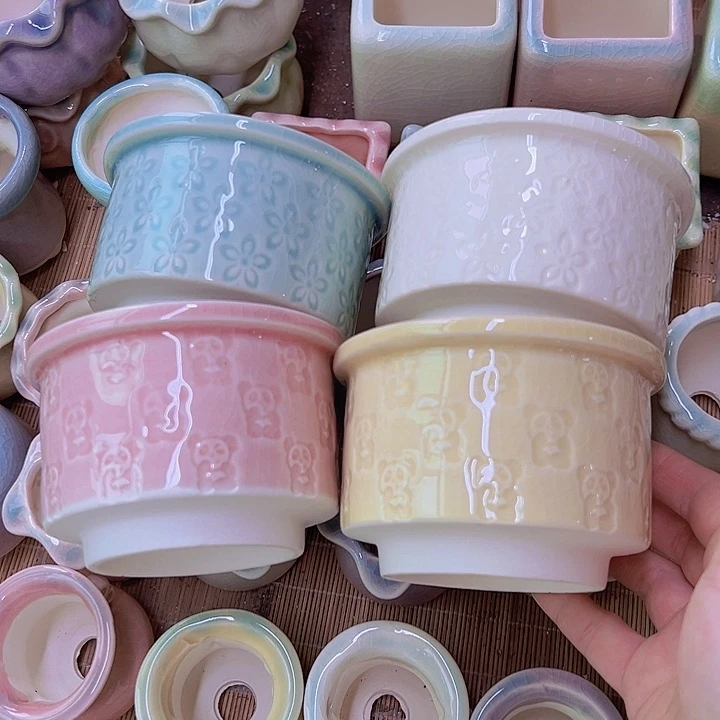 红陶陶瓷花盆当场满12包邮