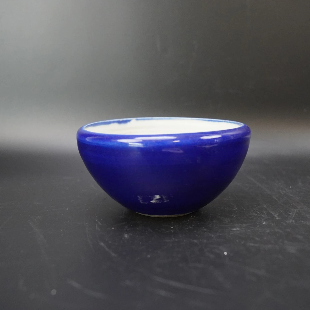 Lot.25080670民国霁蓝釉香炉 高：约7.1cm直径 约15cm