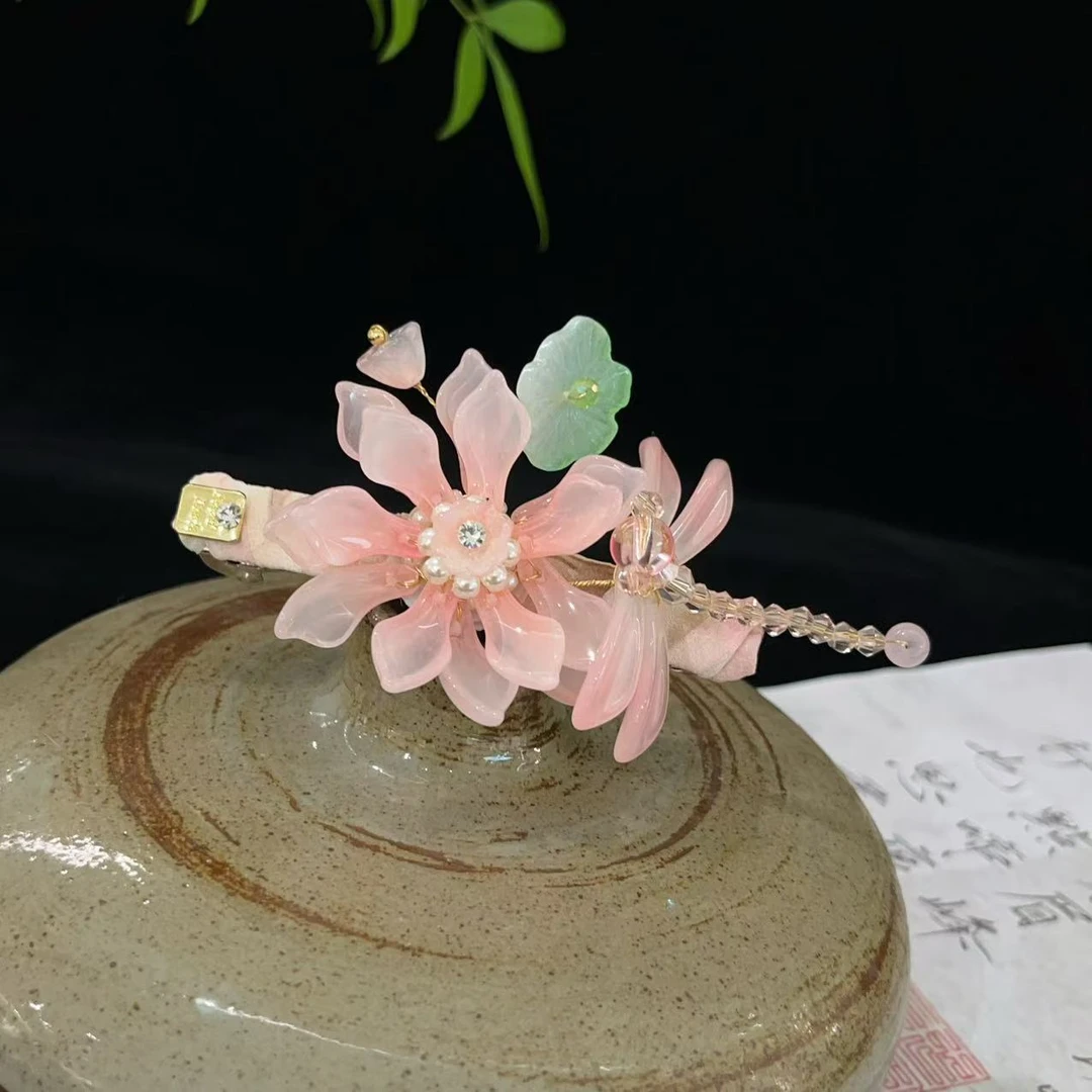 立荷系列）八公分弹夹发饰素款少女风仙气2025年夏季发夹646