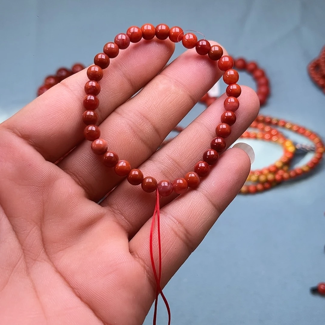 手链银S925镶嵌南红玛瑙卡5 +