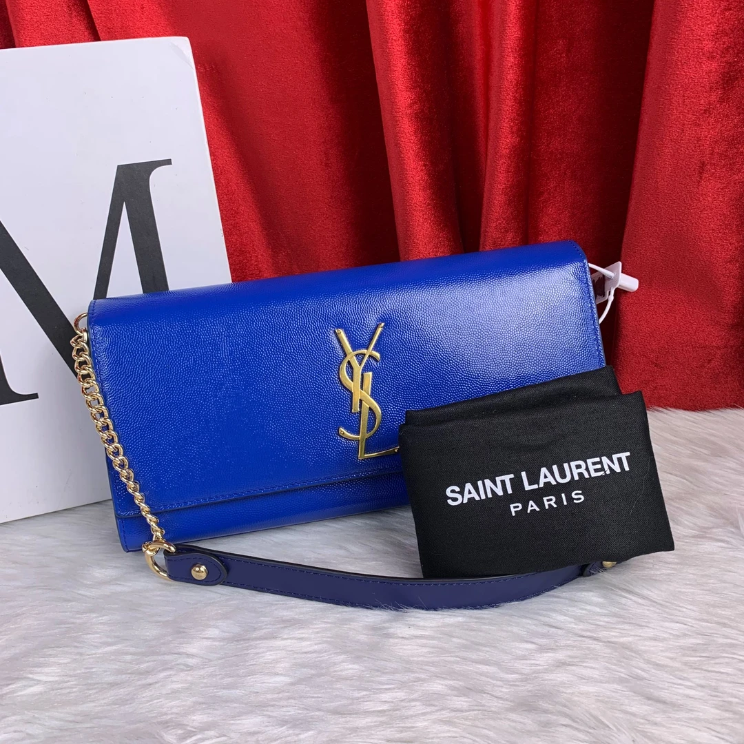 95新 YSL/圣罗兰 蓝金鱼子酱链条包/FYEE03124806/4806