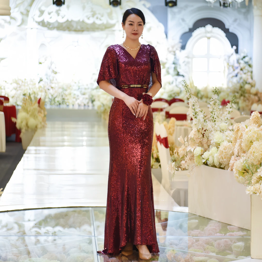 欧妃媛婚宴礼服24005高贵轻奢显瘦宴会优雅气质鱼尾长款高端轻奢