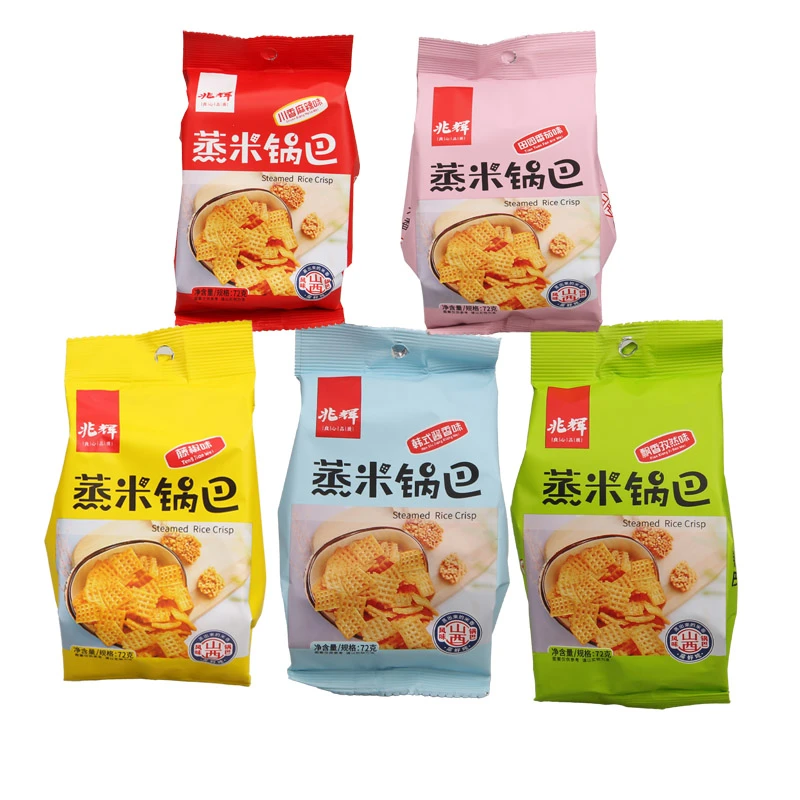 兆辉蒸米锅巴72g韩式酱香番茄孜然麻辣藤椒多口味休闲办公室解馋