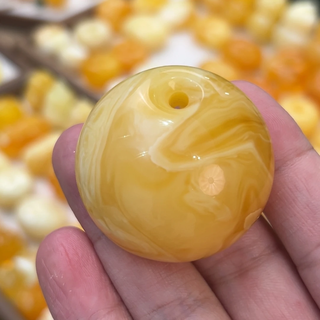 琥珀未镶嵌颈饰焦皮橘红拉丝妖公主扣