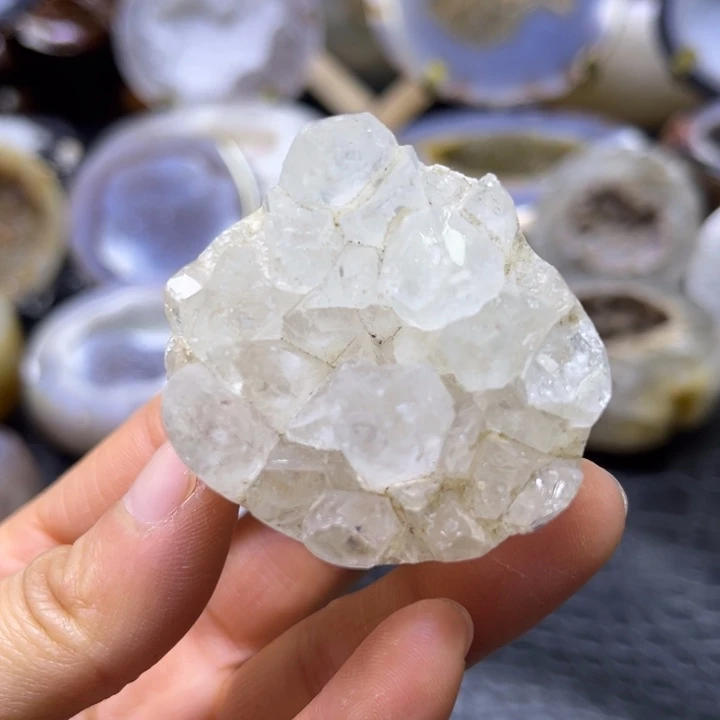 珠宝半成品未镶嵌水晶白晶花