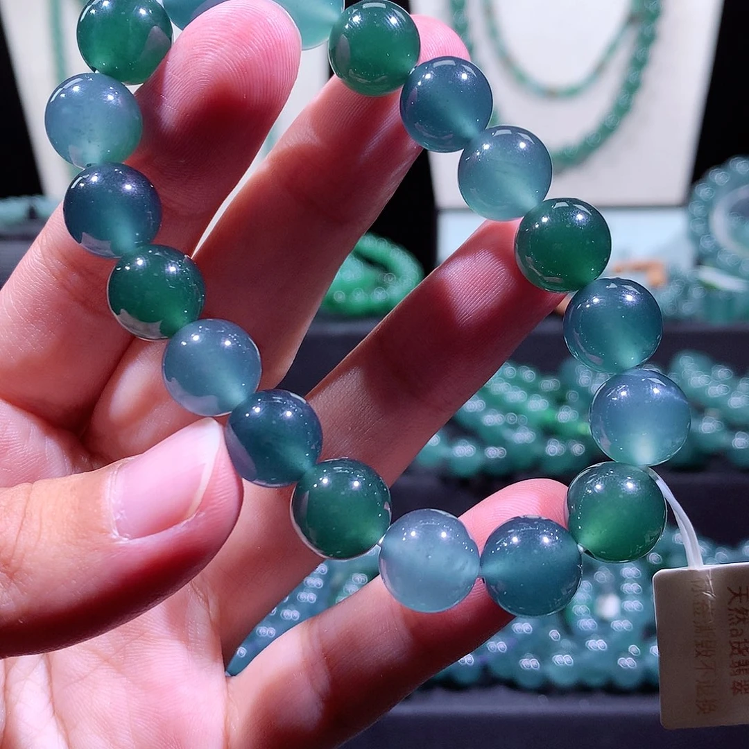 卡***s翡翠未镶嵌手链天然a货翡翠手串11.8