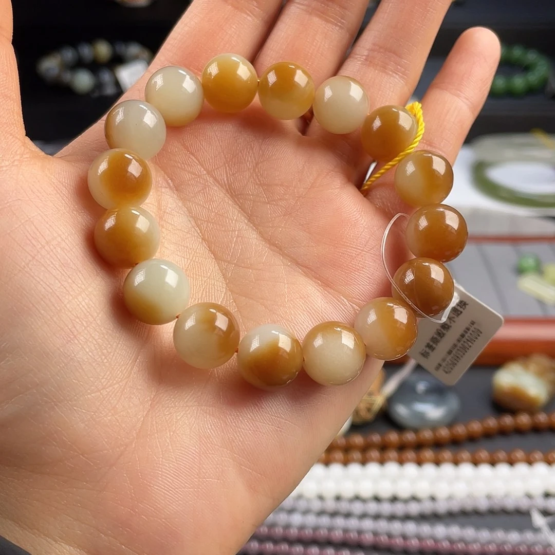 和田玉（糖玉）手链未镶嵌麻*@