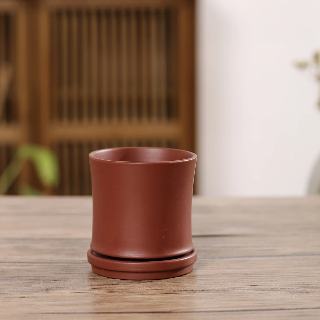 潮州原矿红泥时来运转主人杯90cc纯手工精致品茗杯潮汕工夫茶杯