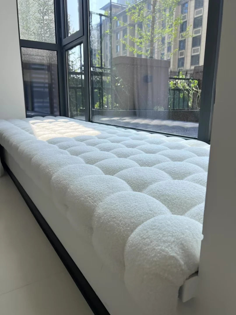 飘窗垫小雪球加木板