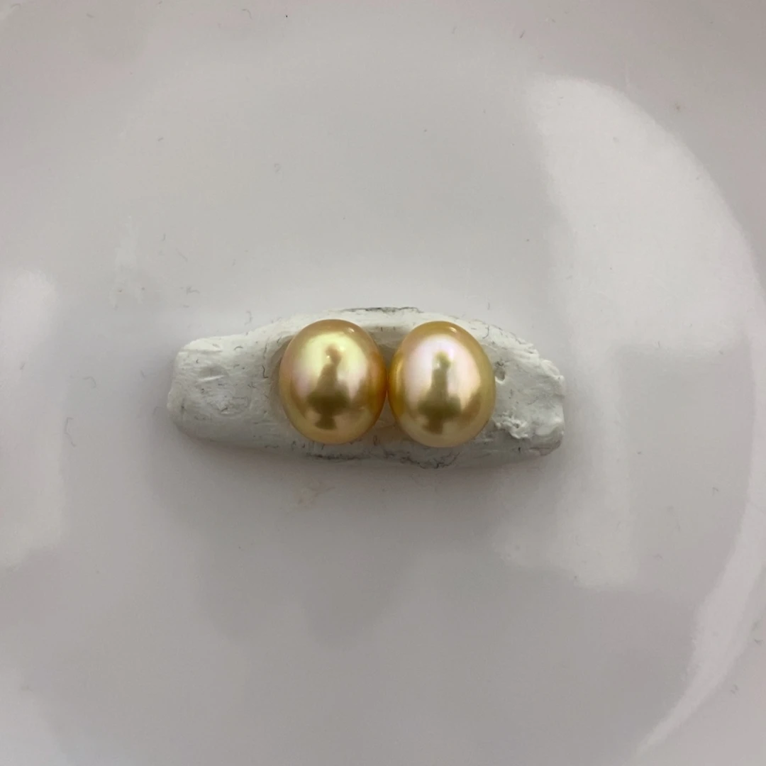 海水珍珠裸珠金珠10mm