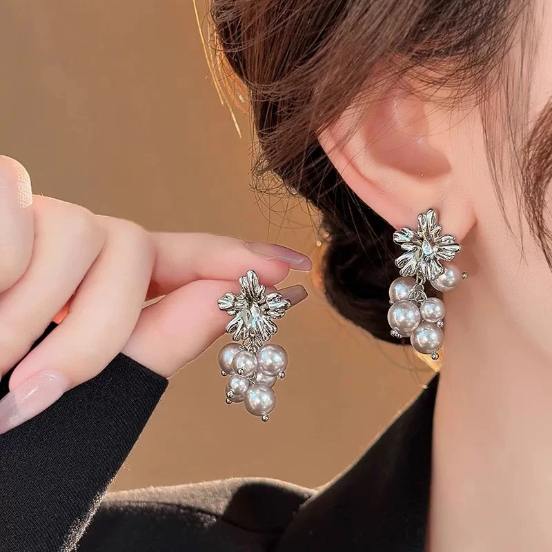 铜合金合成锆石耳饰 曼塔玫瑰C410小流苏高级耳饰