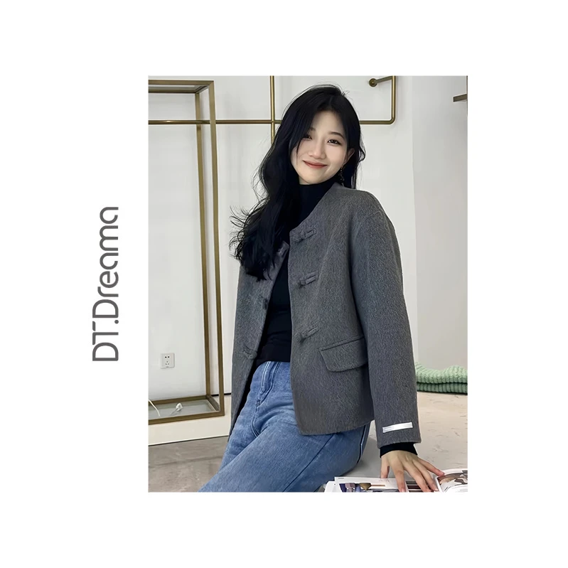 高级感休闲气质小香风女短款小个子羊毛大衣呢外套百搭秋冬时尚