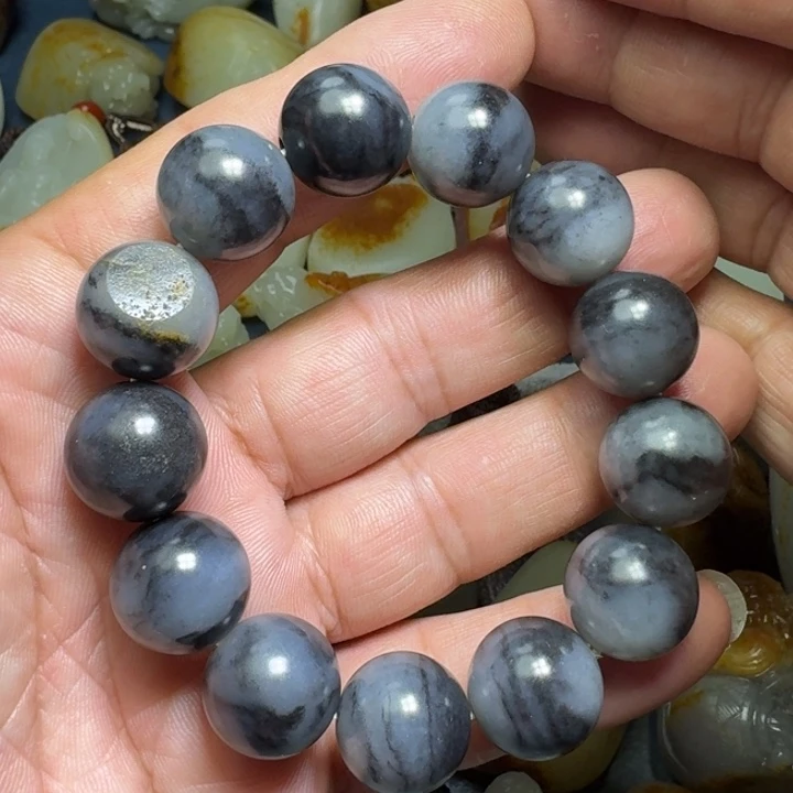 和田玉18K金镶嵌吊坠(不含链)