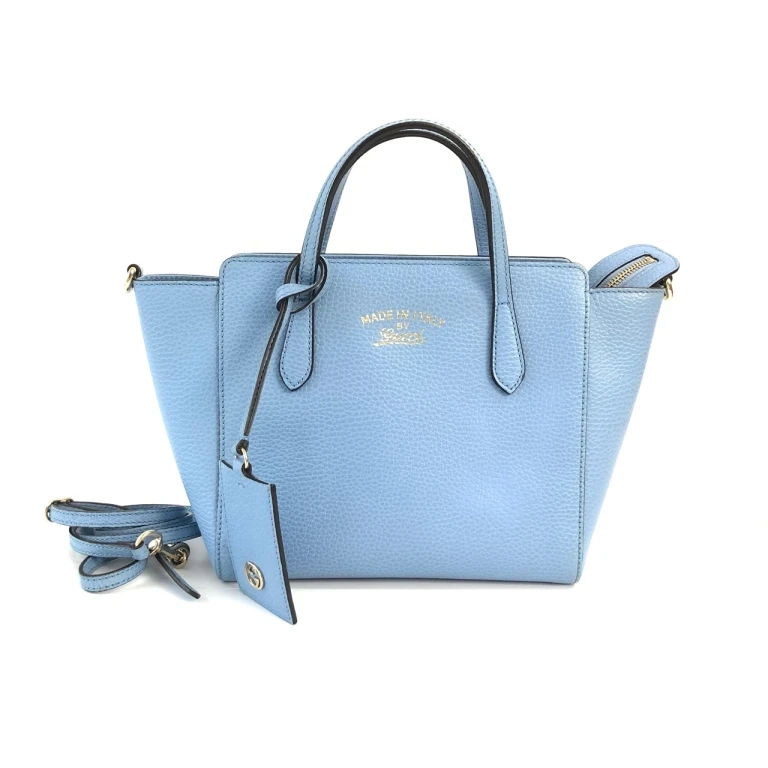 95新 GUCCI/古驰 安洁利严选 GUCCI蓝色手提单肩包 WHL411095