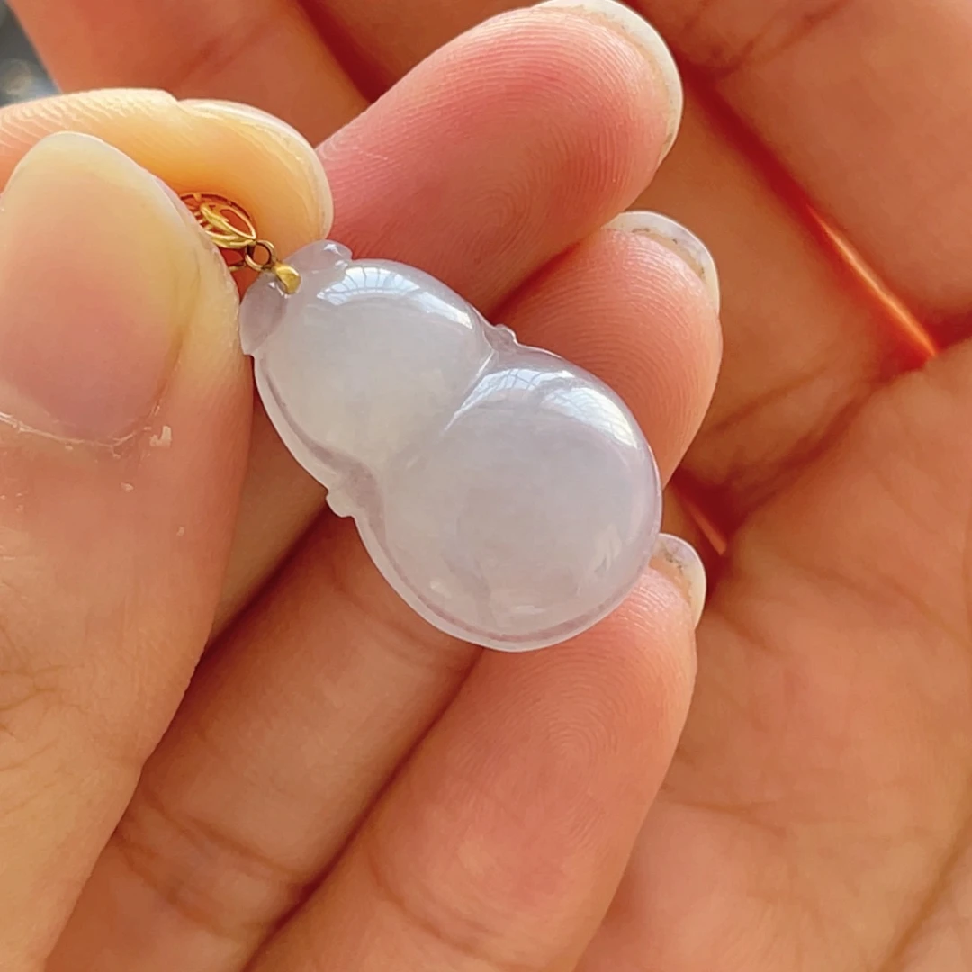 翡翠颈饰18K金镶嵌葫芦