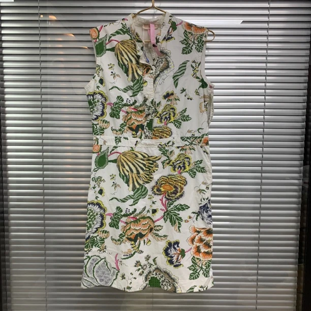 99新 TORY BURCH/汤丽柏琦 无袖印花连衣裙/8码/B01999