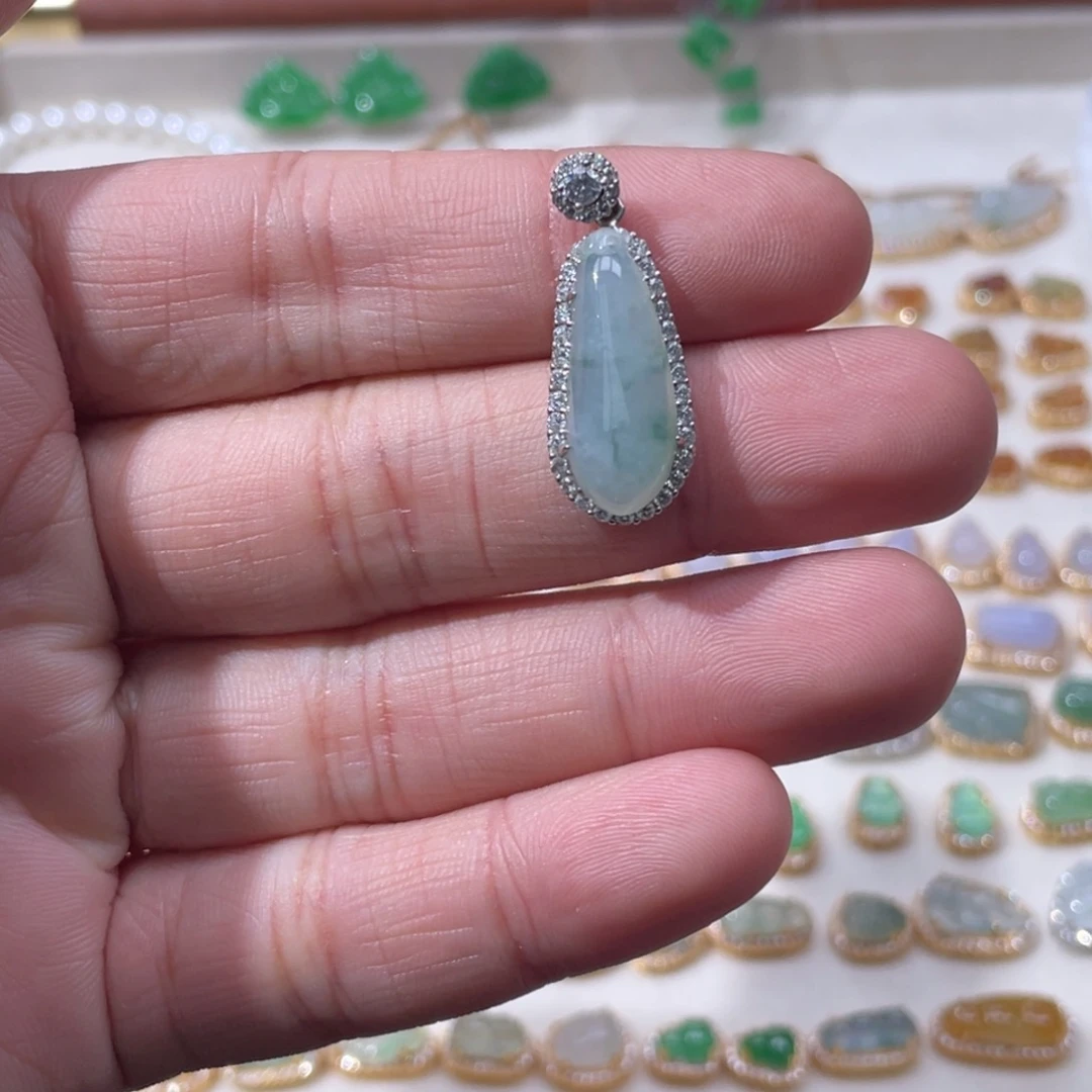 翡翠银S925镶嵌颈饰