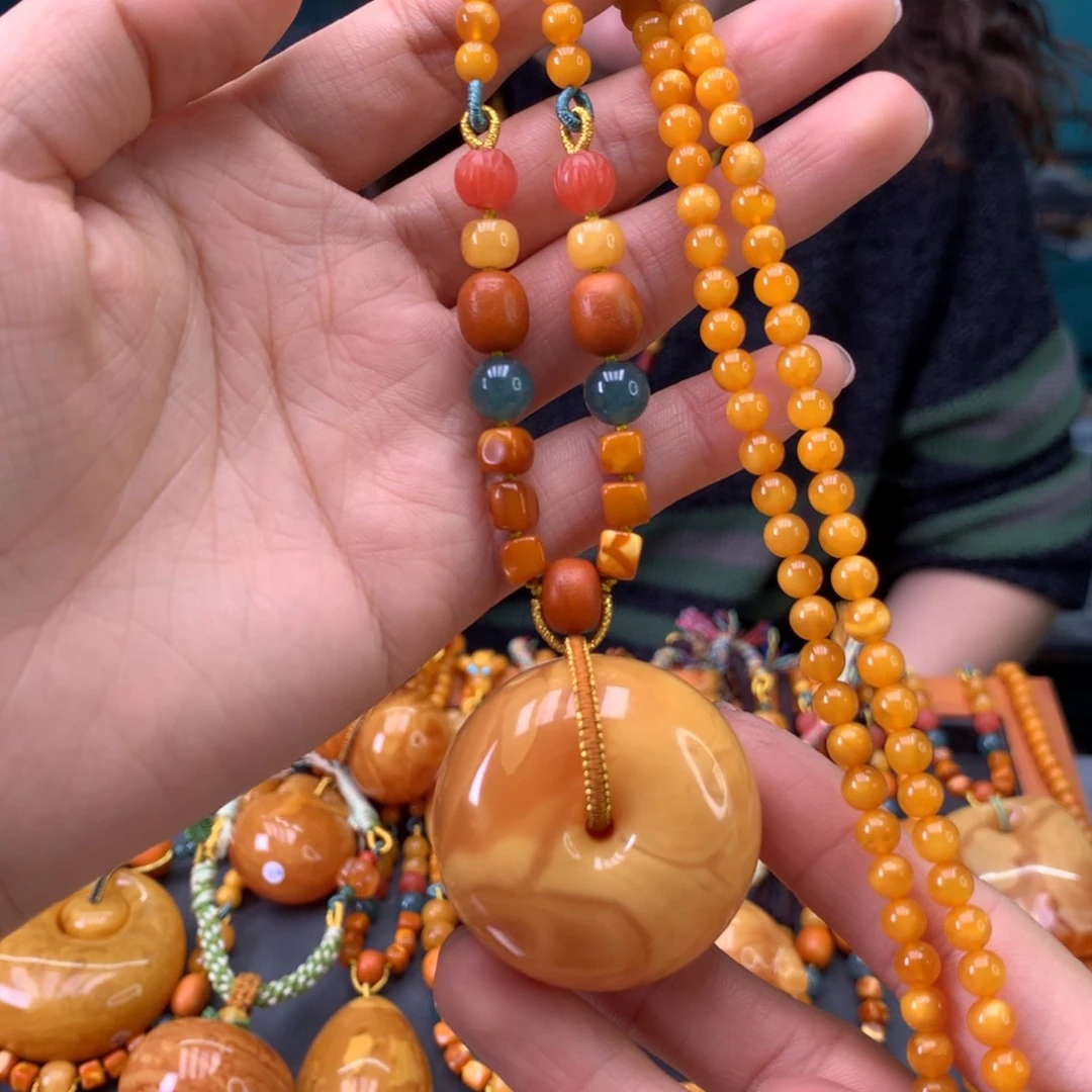 蜜蜡未镶嵌颈饰天然