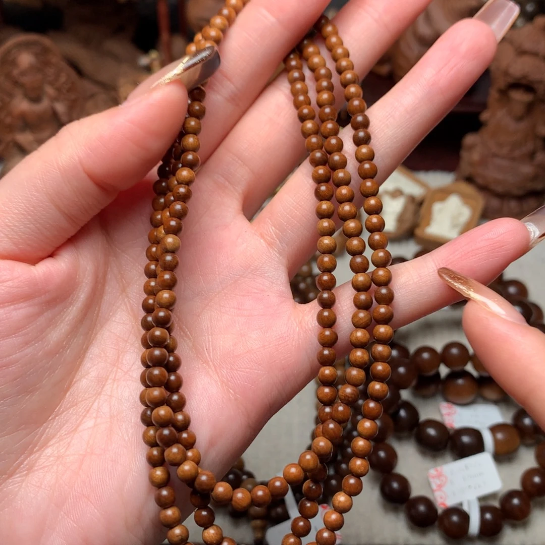 檀香木手串/手链老山檀香0.4奶凉小米珠沉水
