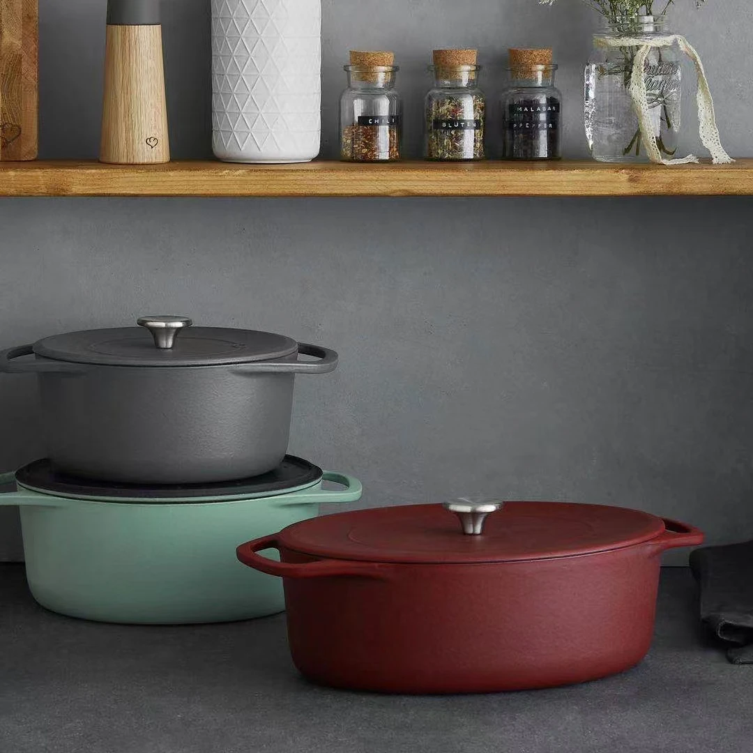 外贸出口原单铸铁炖锅汤锅珐琅锅