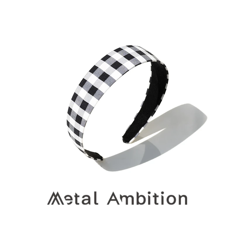 韩版黑白条纹格子发箍发饰