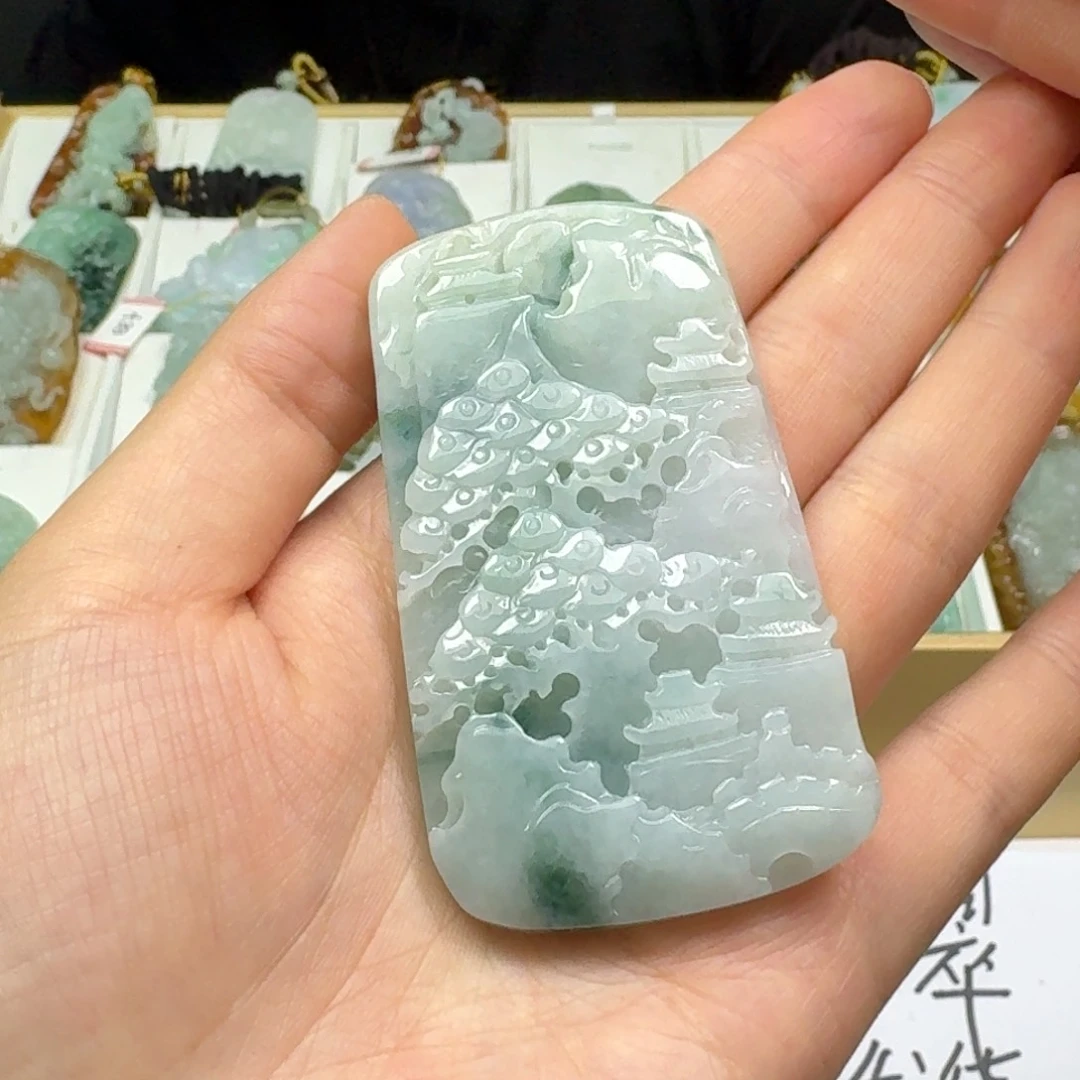 翡翠未镶嵌颈饰天然